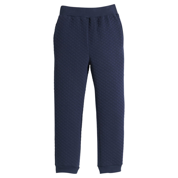 little english classic children's clothing boys quilted jogger pant in navy 