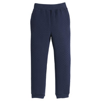 little english classic children's clothing boys quilted jogger pant in navy 