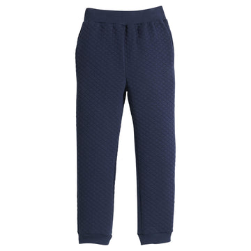 little english classic children's clothing boys quilted jogger pant in navy 