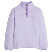 Little English traditional children's clothing.  Comfy lavender quilted pullover with lilac trim for girls for Fall