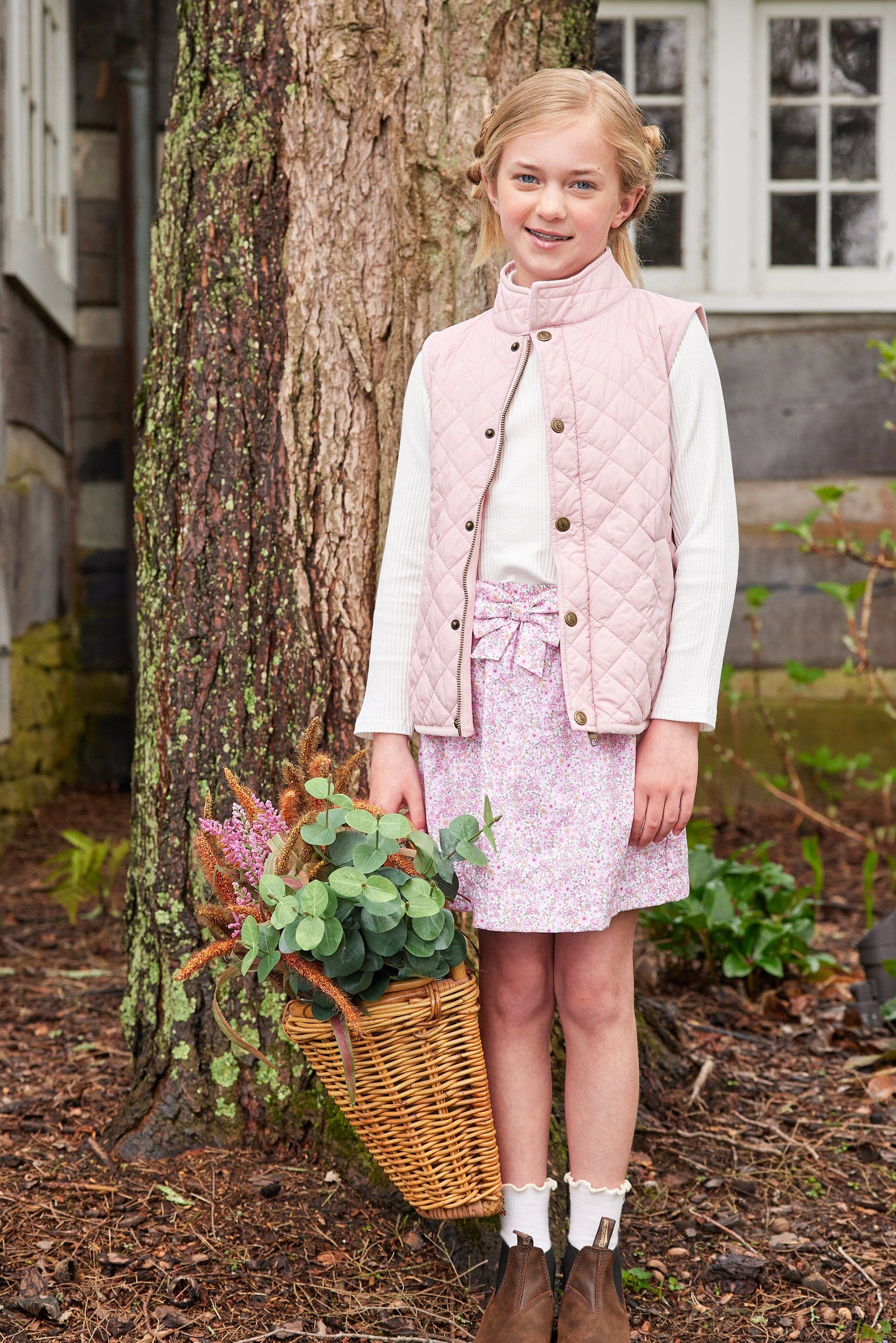 Widgeon Girls Quilted Barn Vest - Light Pink