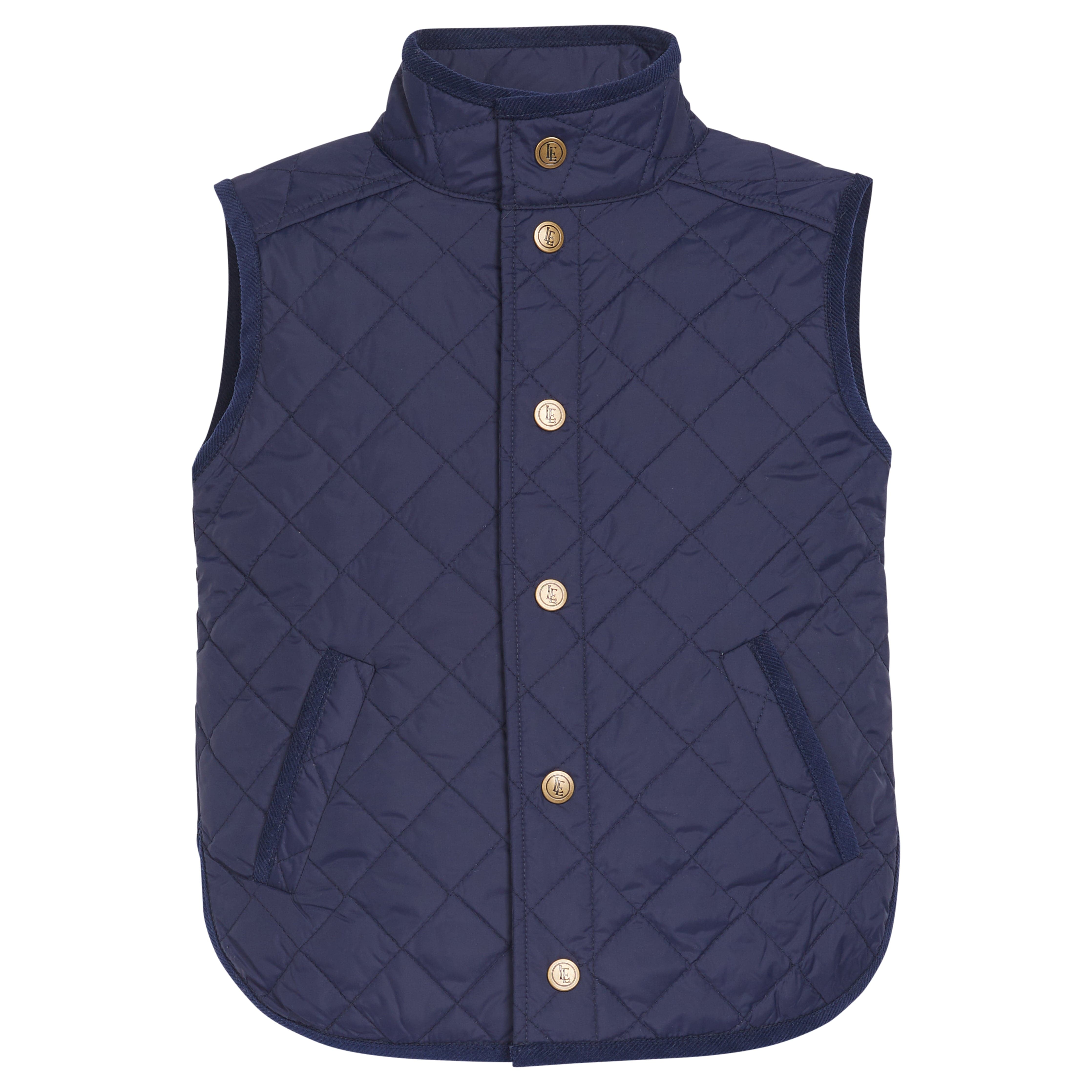 Childs Classic Quilted Vest in Navy | Little English