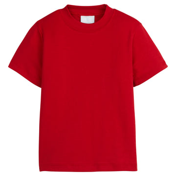 Little English boy’s classic knit tee in red for Spring.