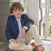 little english classic children's clothing,  boys light blue gingham necktie 