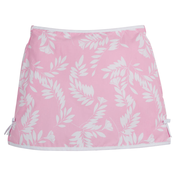 Little English traditional children's clothing, girl's classic skort for Summer in pink havana print