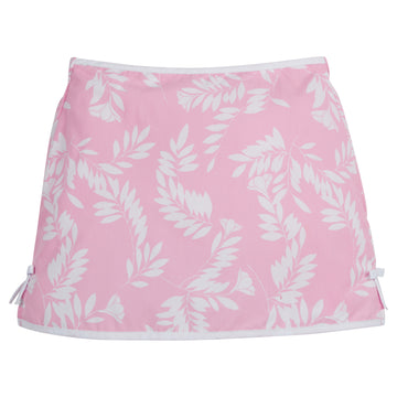Little English traditional children's clothing, girl's classic skort for Summer in pink havana print