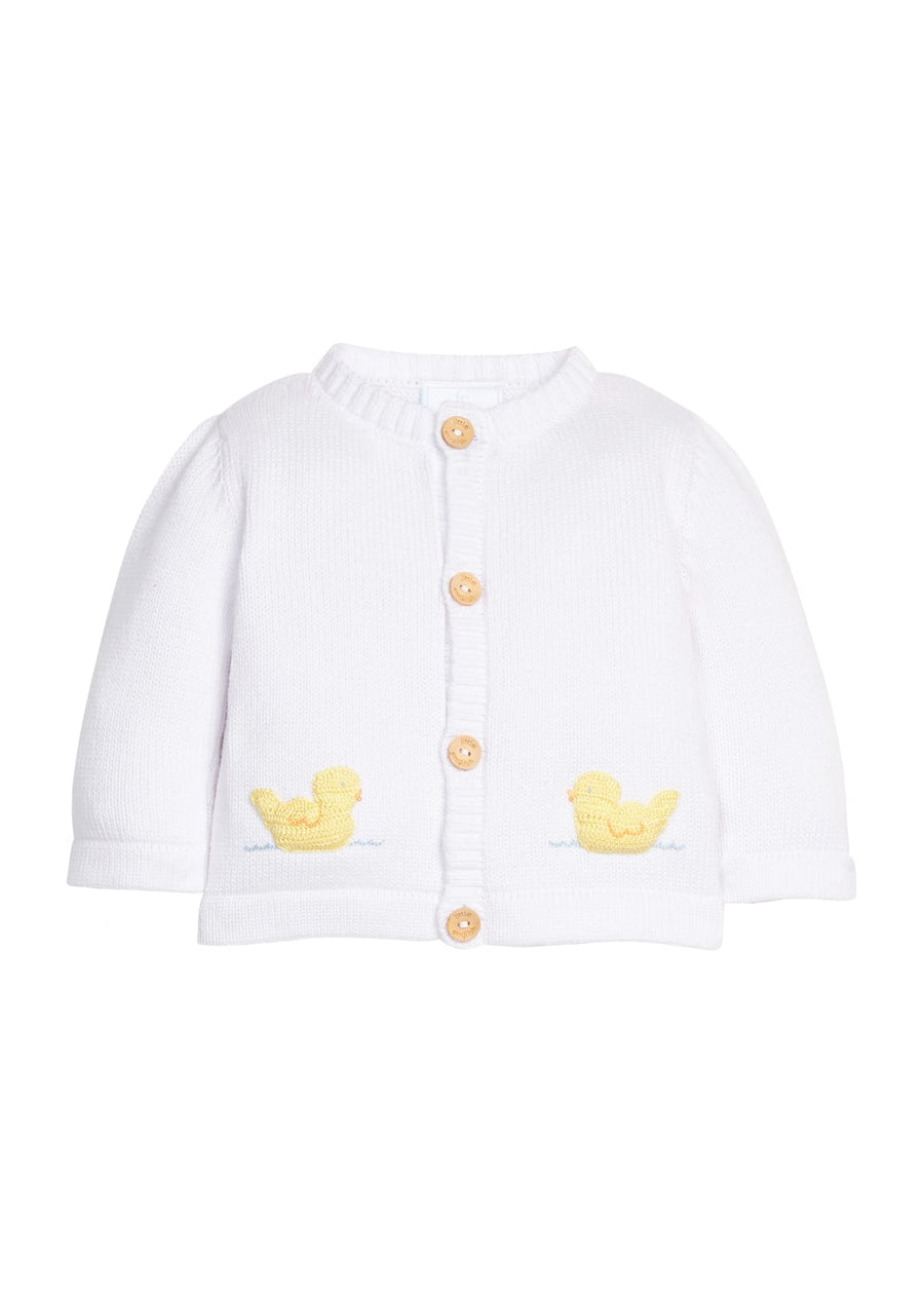 Duck Crochet Cardigan for Baby with Wooden Buttons made from Pima