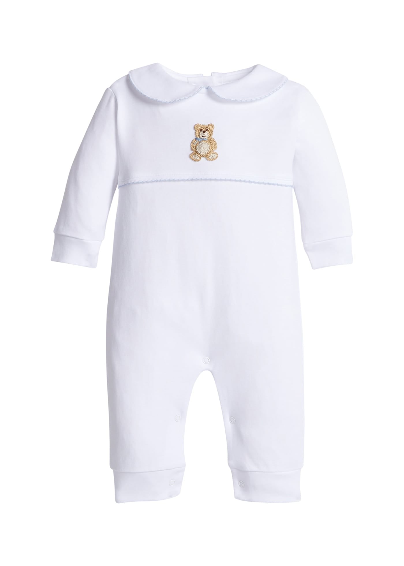 Blue Teddy Bear Crochet Playsuit for Baby Boys – Little English
