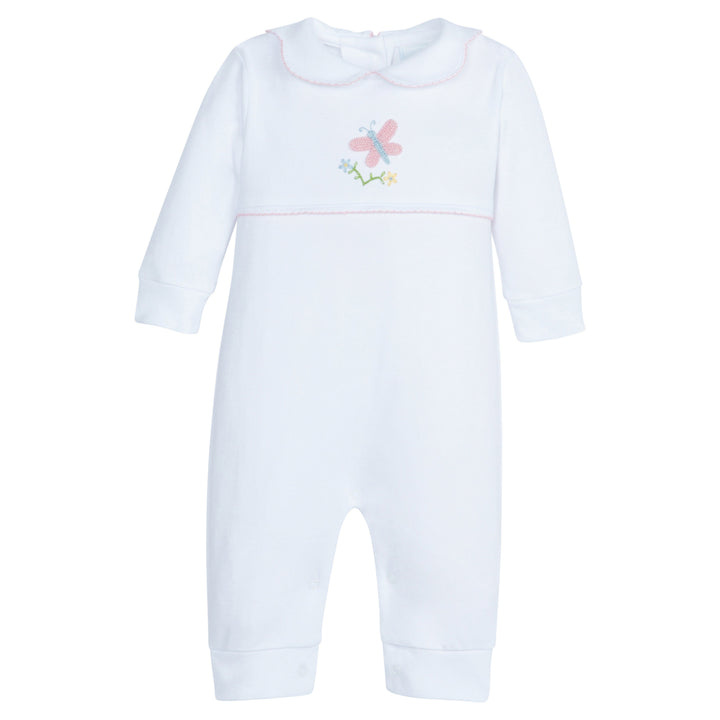 Little English Crochet Playsuit, Blue Golf Cart