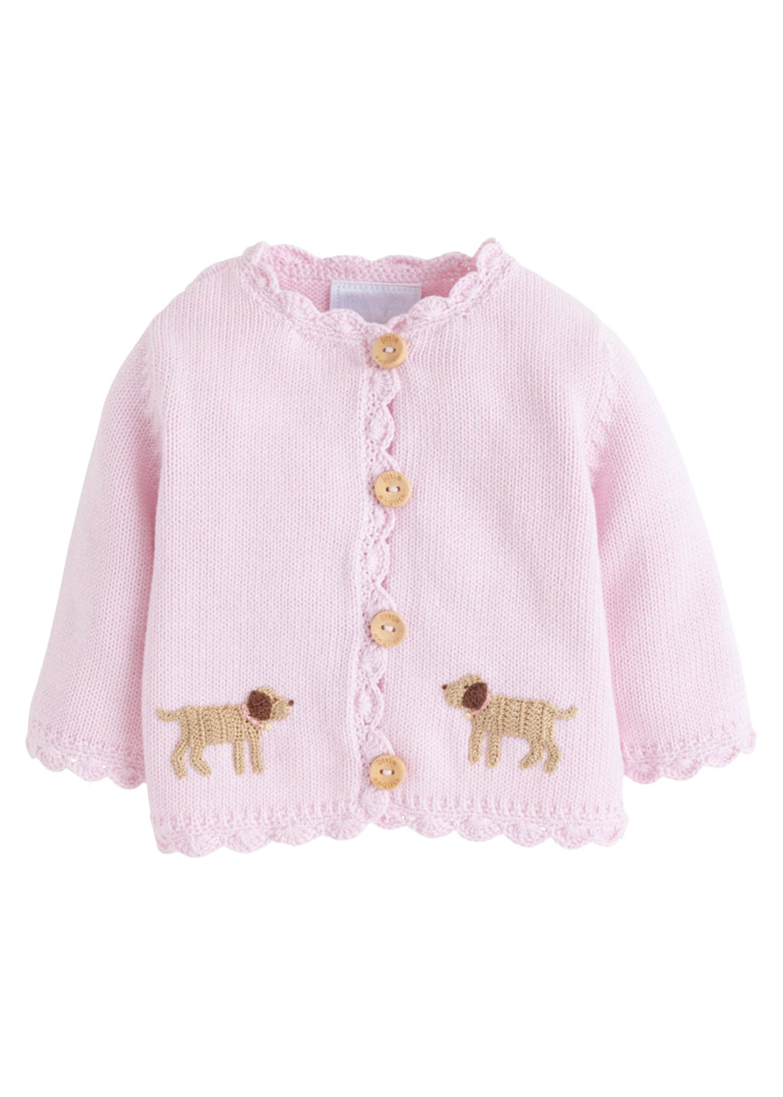 Little English traditional crochet sweater, pink lab crochet sweater for baby girl