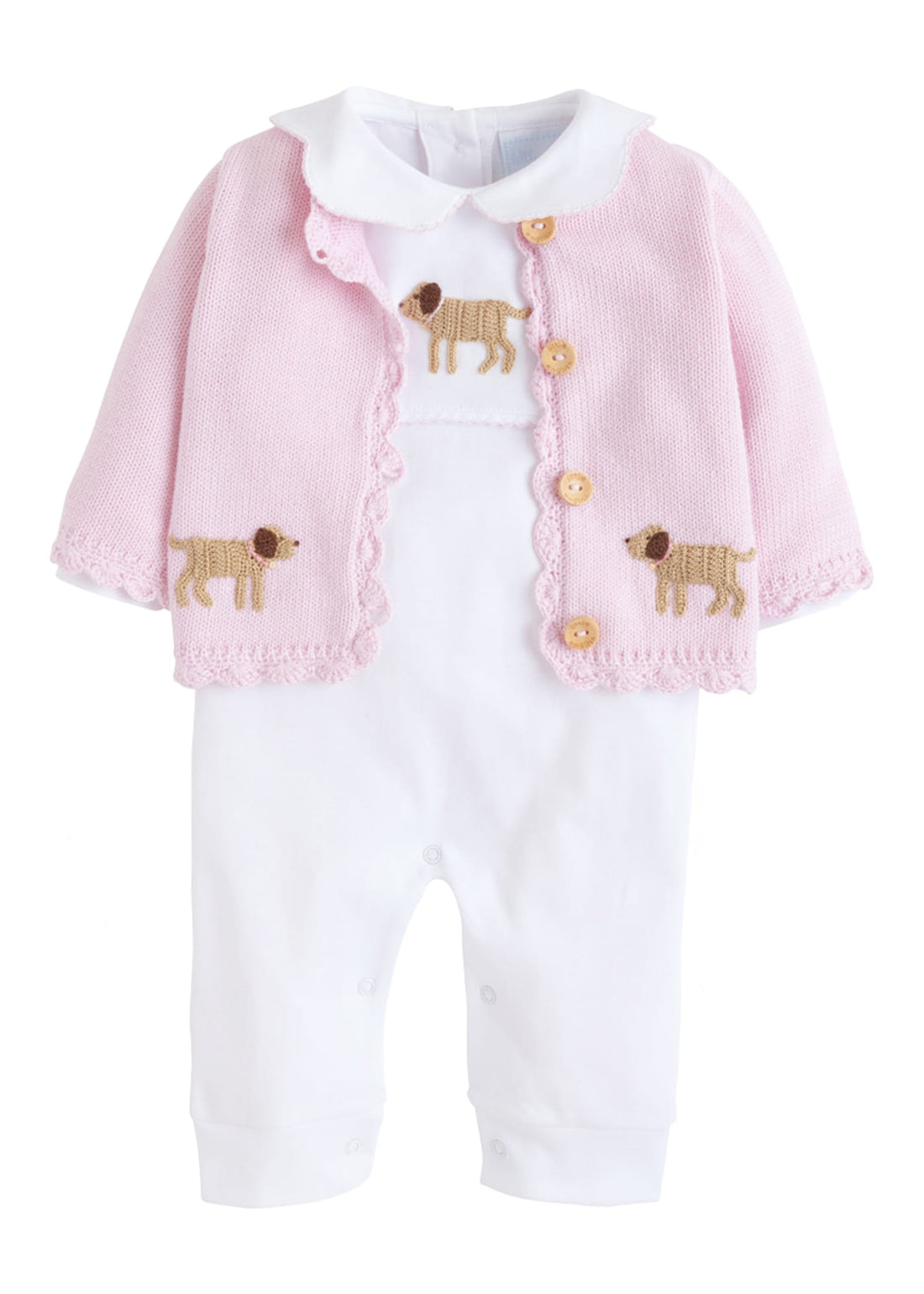 Little English traditional crochet sweater, pink lab crochet sweater for baby girl
