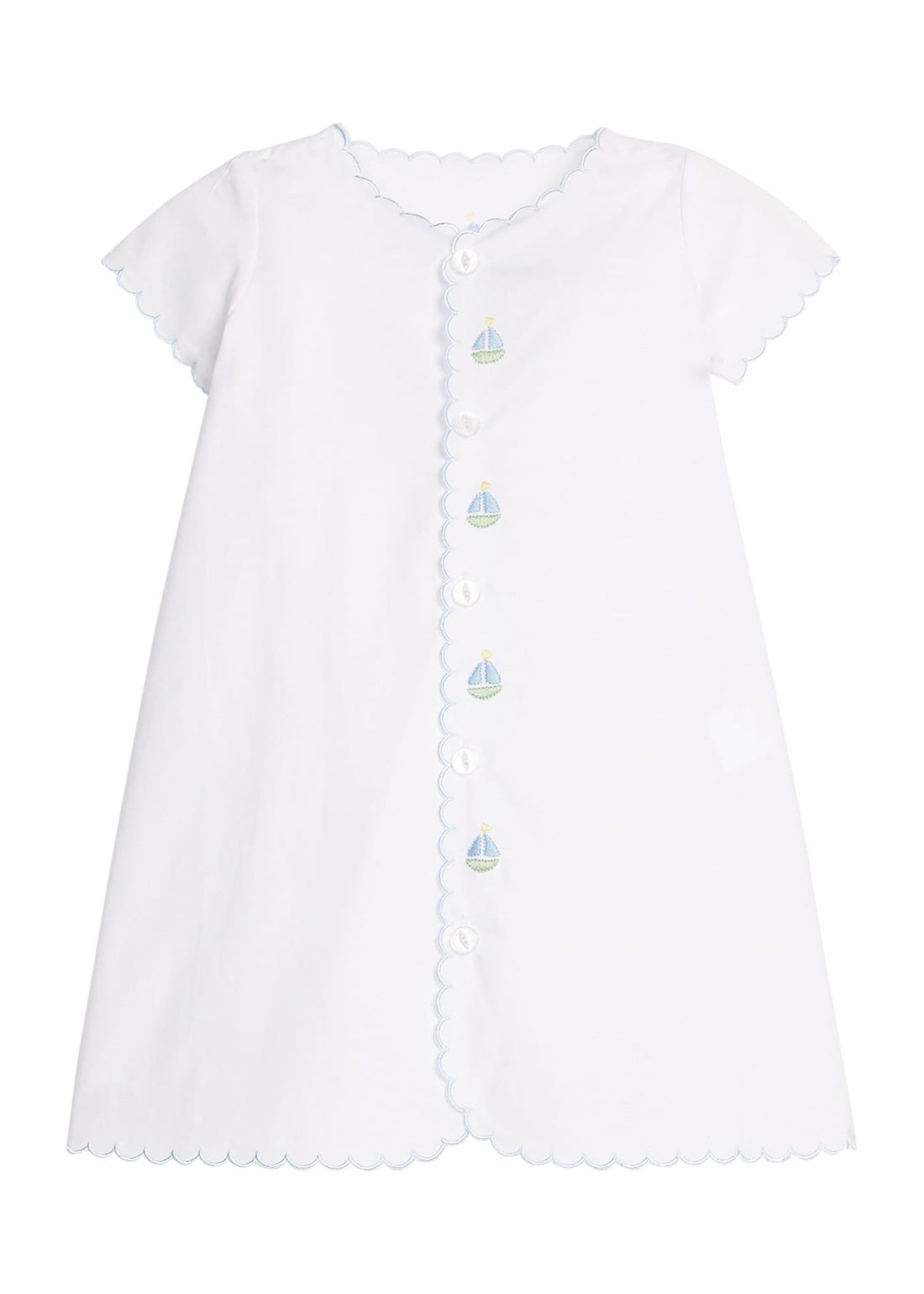 Little English Classic day gown with sailboat motifs running down front, for baby 