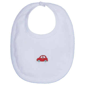 little english classic childrens clothing boys embroidered car bib