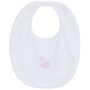 little english classic childrens clothing girls swan embroidered bib