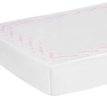 Embroidered Crib Sheet - Meadow