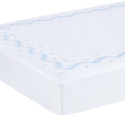 Little English Embroidered Crib Skirt, Sky