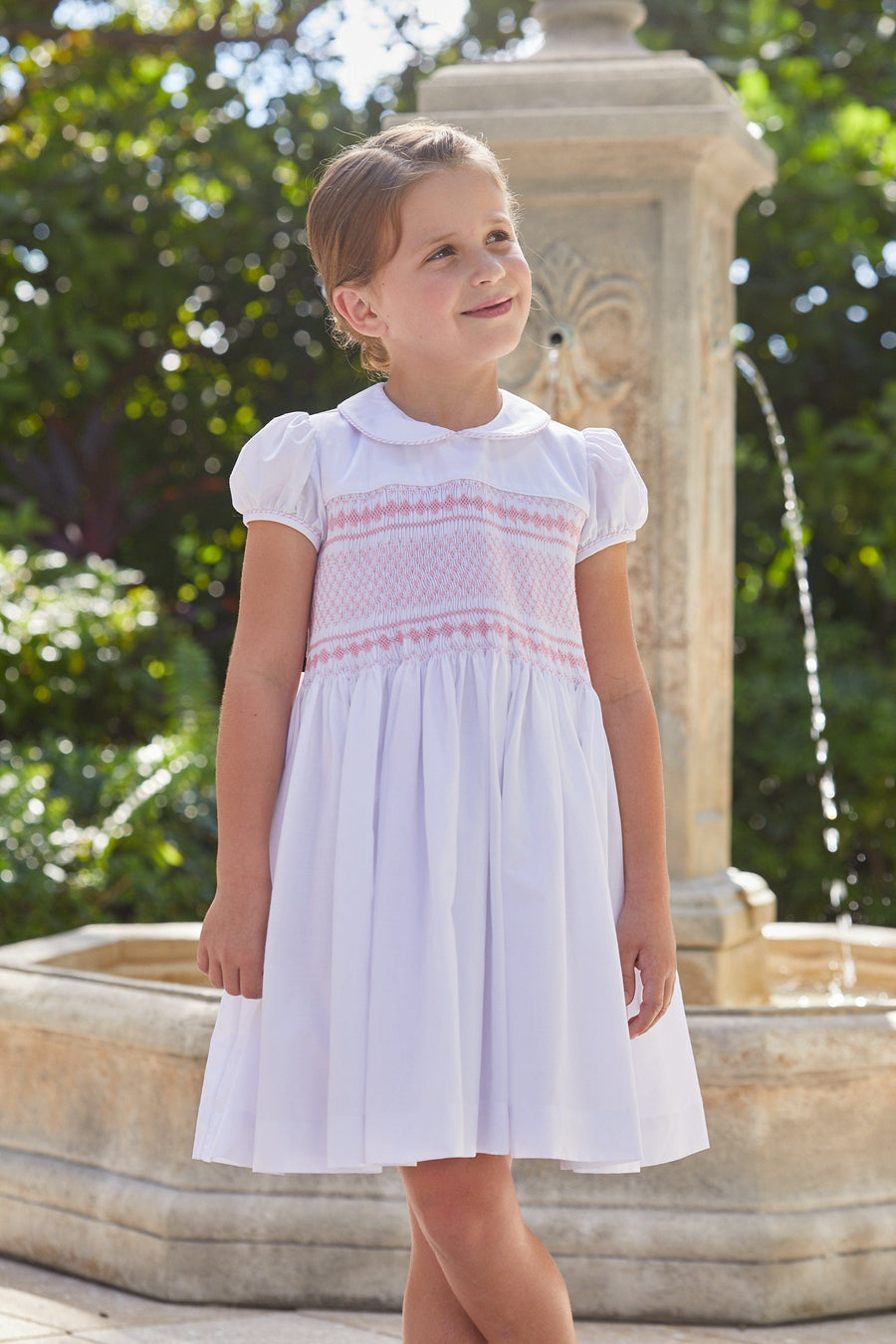 Girl's Smocked Emery Dress - Classic Wedding Outfit Little English Girl's Smocked Emery Dress - Classic Wedding Outfit Little English