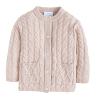 little english classic children's clothing, unisex oatmeal cashmere blend cardigan