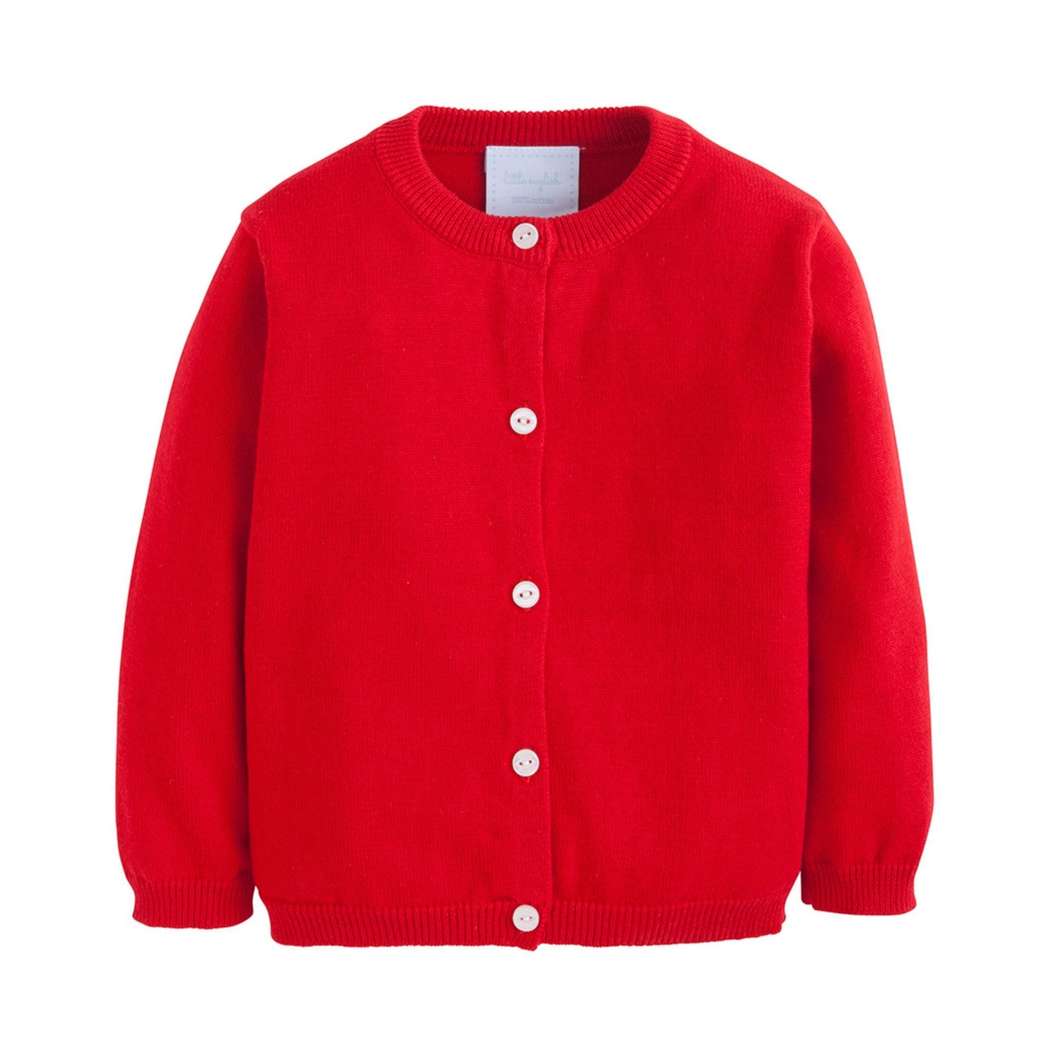 Kid's Red Cardigan Knit Sweater Little English