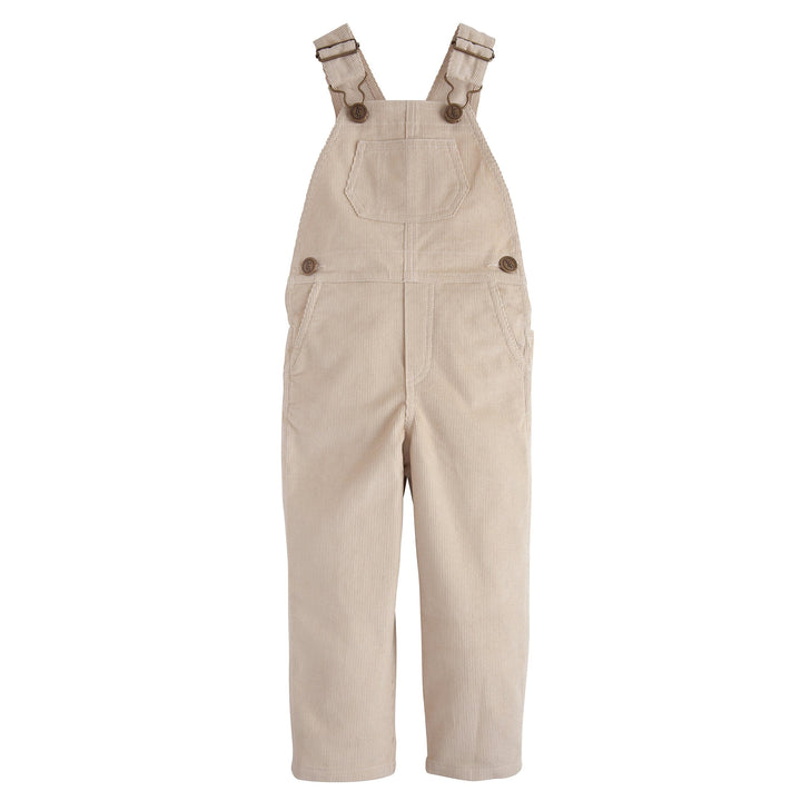 little english classic childrens clothing boys khaki corduroy overall with brass buttons