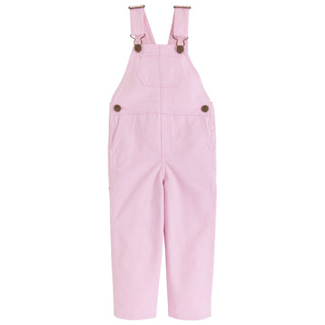 little english classic childrens clothing girls pink twill overall with brass buttons