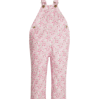 Little English classic overall for little girls. Pink and green floral twill overall for Fall