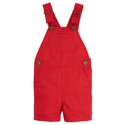 Little English traditional children's clothing, toddler short overall with brass hardware in red twill