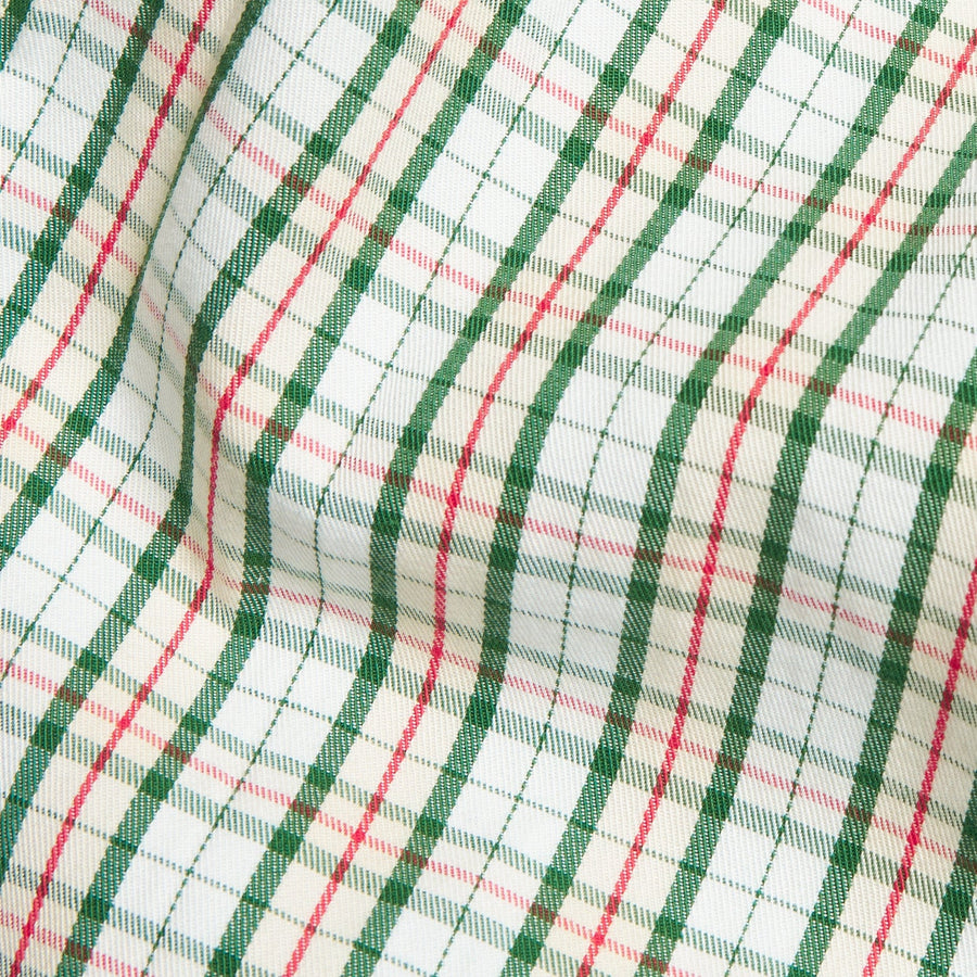 little english classic children's clothing cream, red, and green holiday plaid