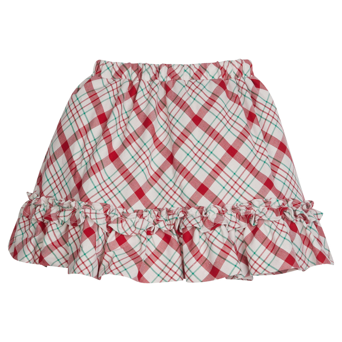 Little English plaid elastic waist skirt for the holidays, classic girl&