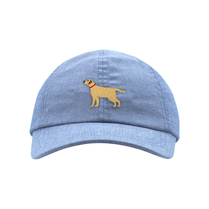 Little English traditional children's clothing, boy's chambray ball cap with embroidered lab for Spring, Wee Ones classic ball cap