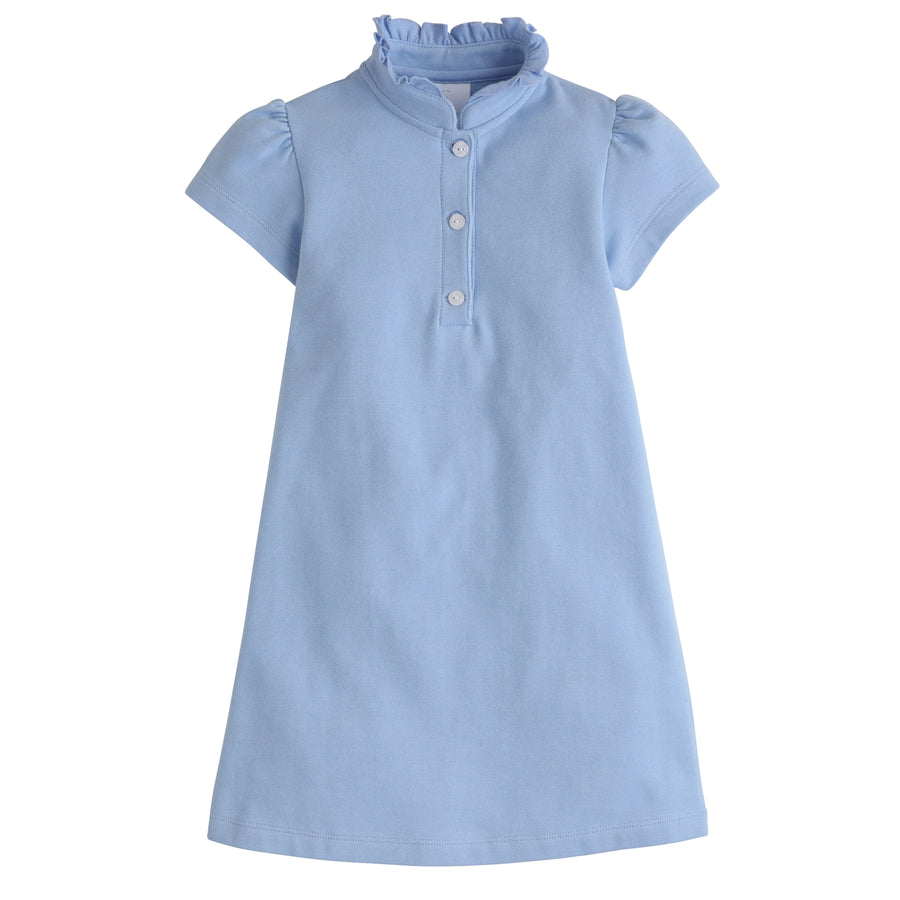 Little English Traditional Hastings Polo Dress in Light Blue
