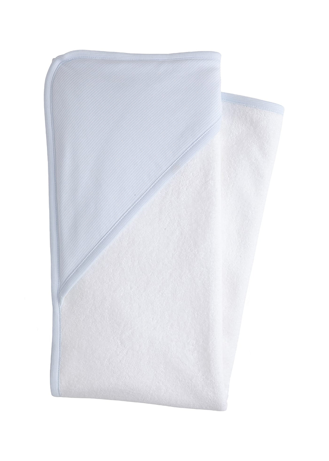 Little English classic baby towel, terry cloth towel with blue striped hood
