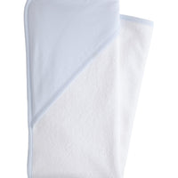 Little English classic baby towel, terry cloth towel with blue striped hood