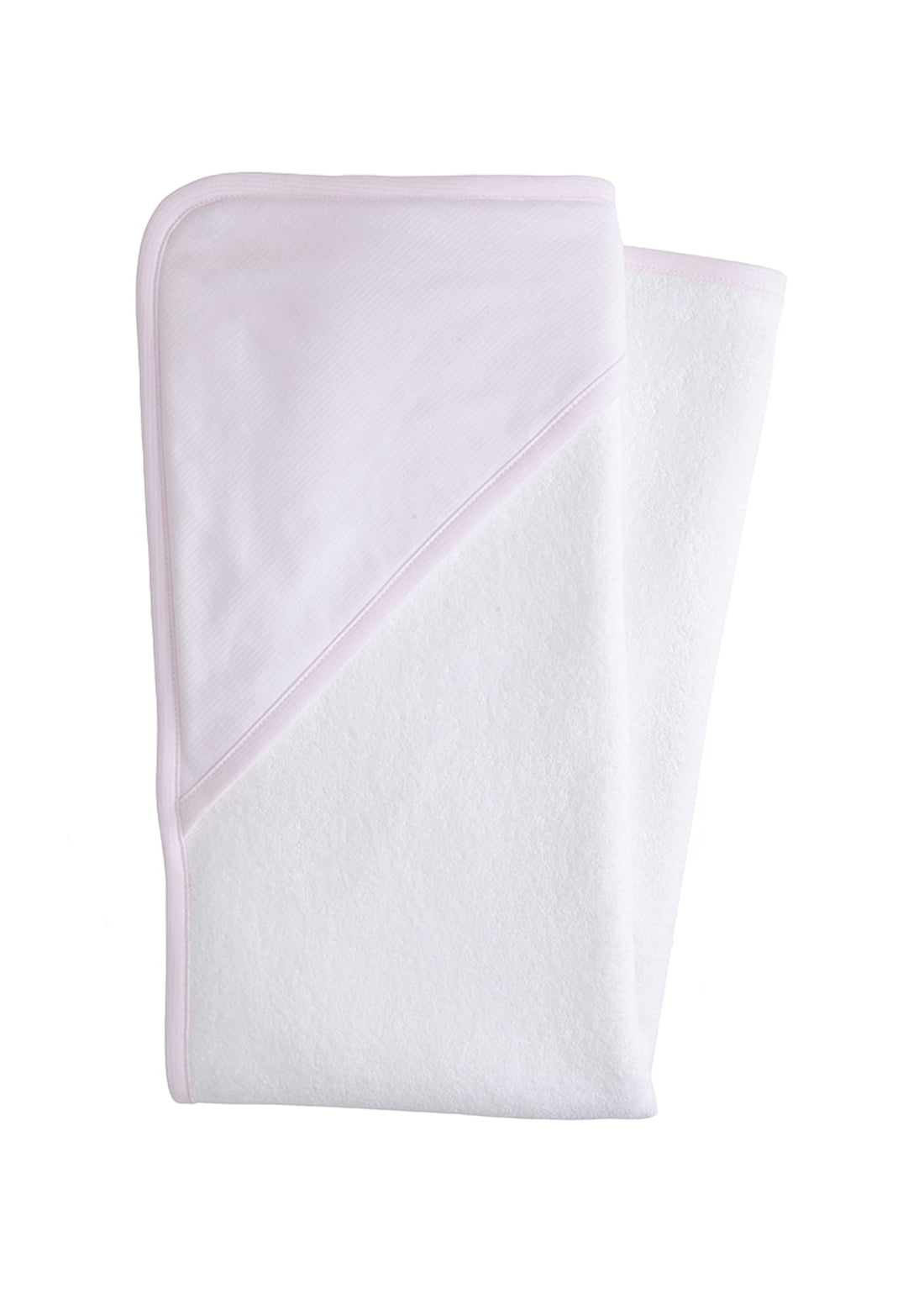 Little English classic baby towel, terry cloth towel with pink striped hood