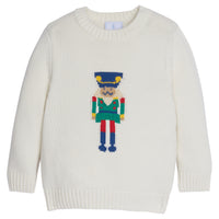 Little English classic children's clothing, cream holiday nutcracker sweater