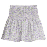 Little English traditional children's clothing, girl's casual skirt for Spring with shirred elastic waistband in lavender floral print