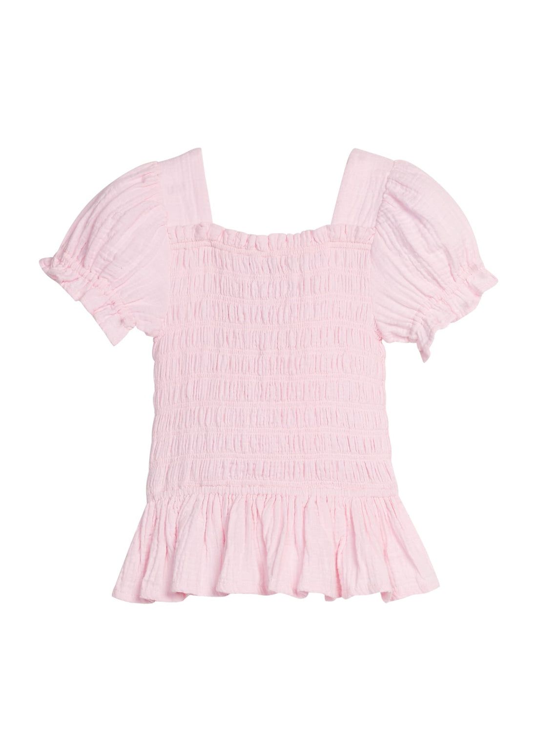 Little English classic isla top in jaipur pink with smocked details, for little girl 