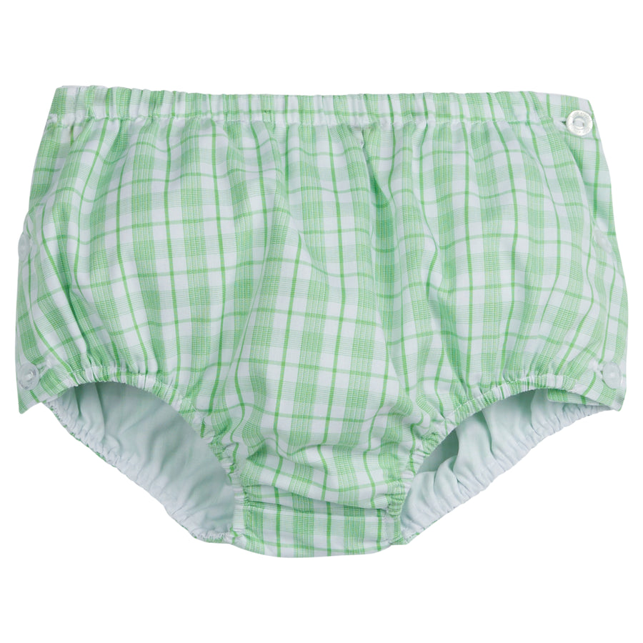 Little English traditional children's clothing, boy's classic jam panty in light green plaid for Spring, Fairway Plaid