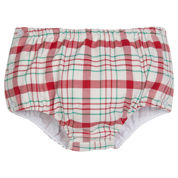 Little English baby boy's holiday plaid diaper cover