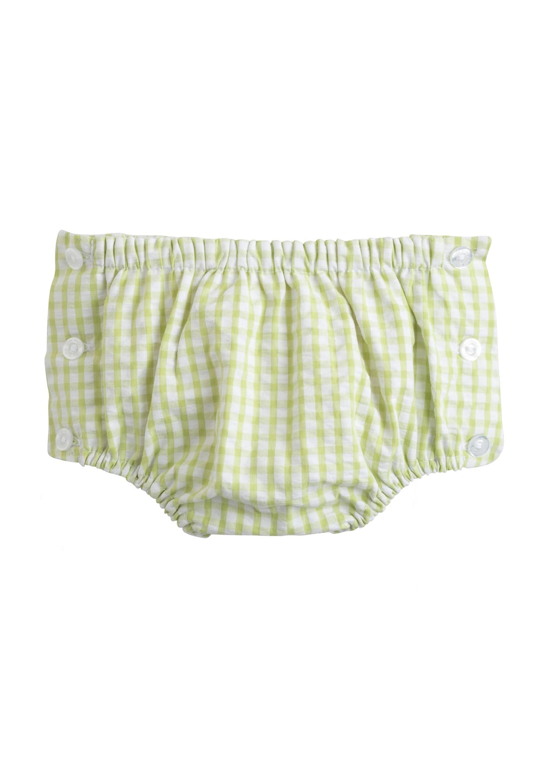 green seersucker gingham diaper cover for baby boy, classic Little English clothing