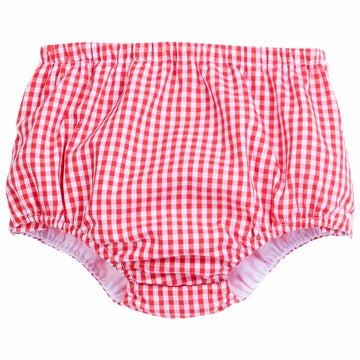 little english classic childrens clothing baby boy's diaper cover in red gingham print