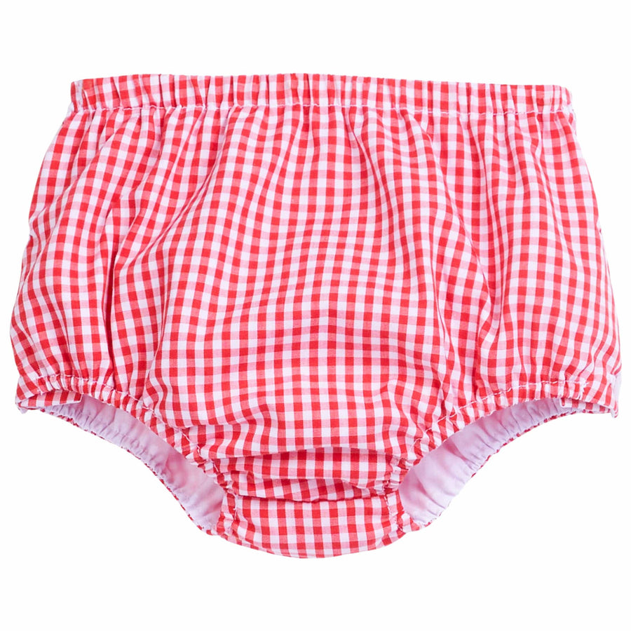 little english classic childrens clothing baby boy's diaper cover in red gingham print