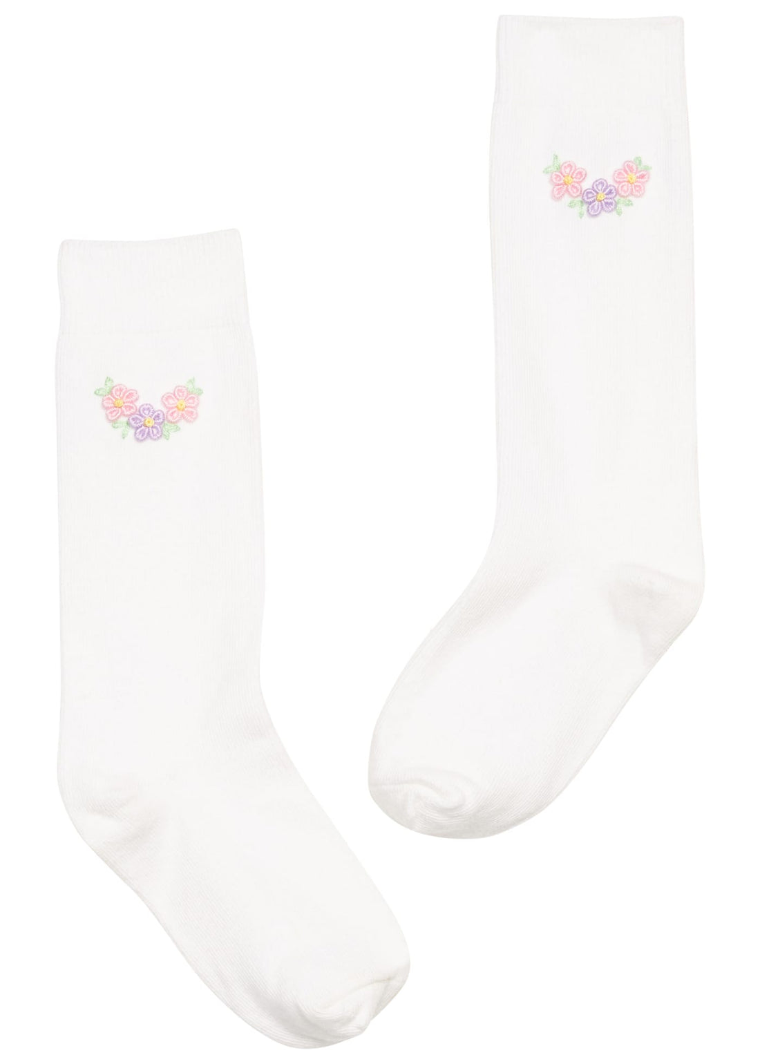 Little English classic knee high socks with pink and purple briarcliff floral motif 