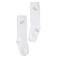 little english classic childrens clothing boys white knee high socks with embroidered footballs