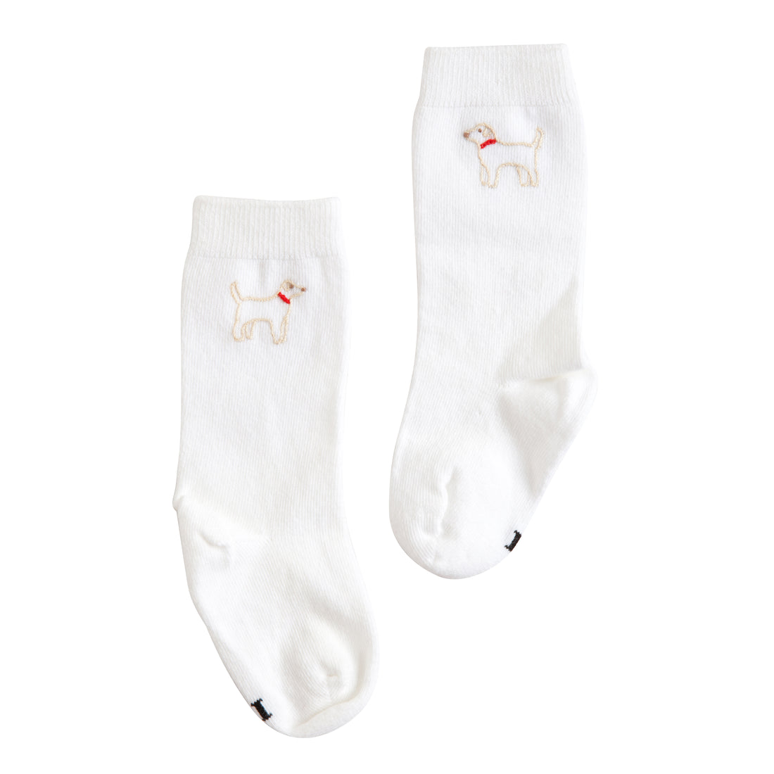 Little English classic kids clothing, white knee high socks with lab embroidery for little girls and boys