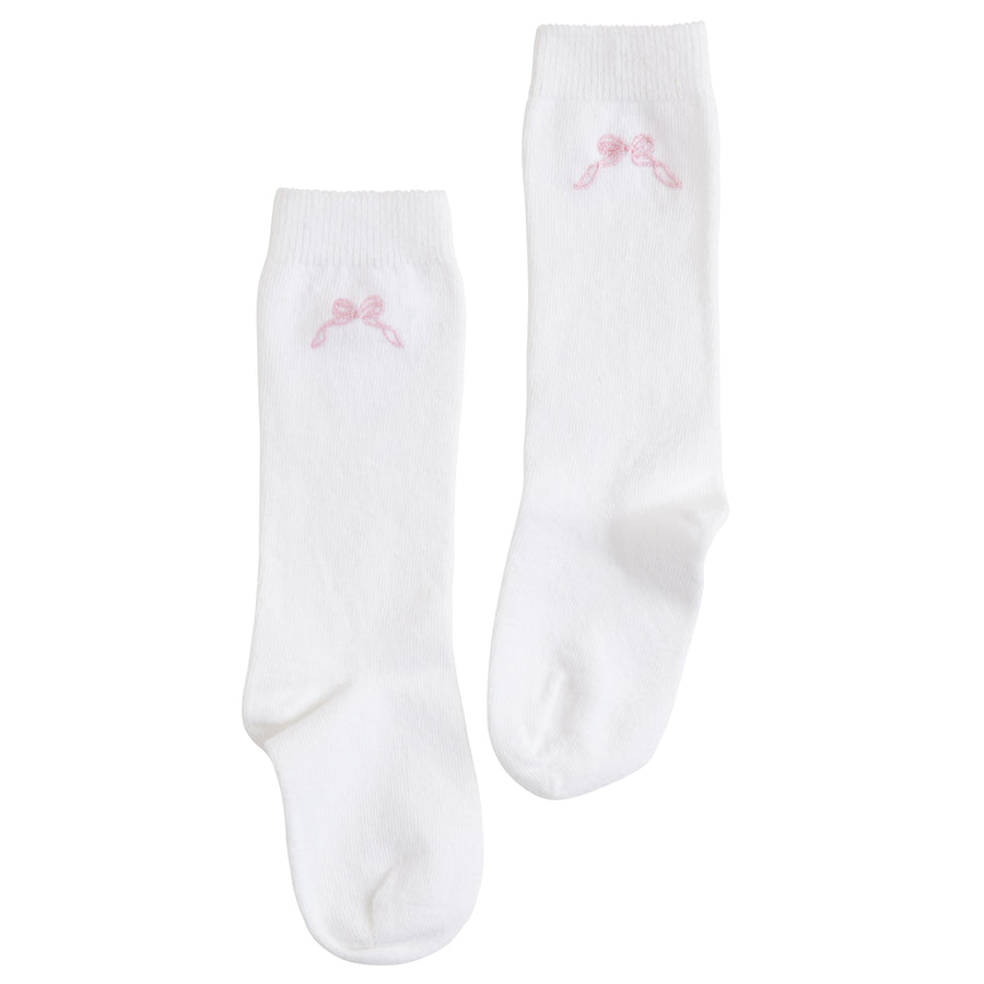 Knee Highs - Pink Bow, Little English, classic children's clothing, preppy children's clothing, traditional children's clothing, classic baby clothing, traditional baby clothing