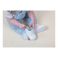 James Baby White Leather Lace Up Shoe