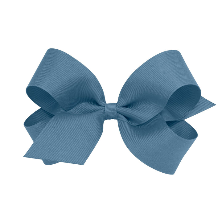 little english classic childrens clothing girls large bow in denim blue color