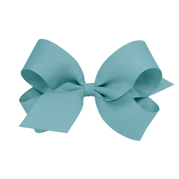 little english classic childrens clothing girls large hair bow in green blue color