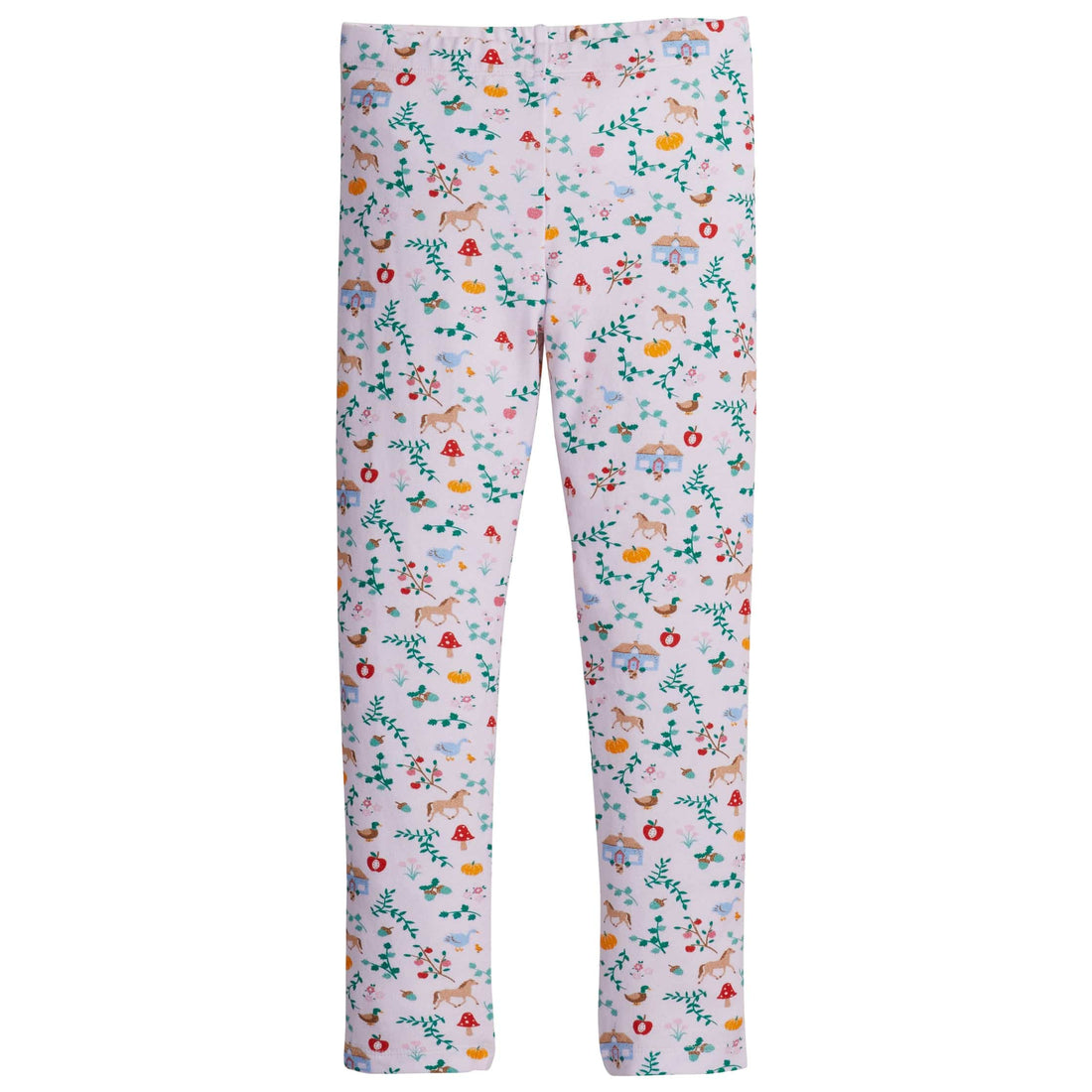 little english classic childrens clothing girls pink leggings with fall themed pattern